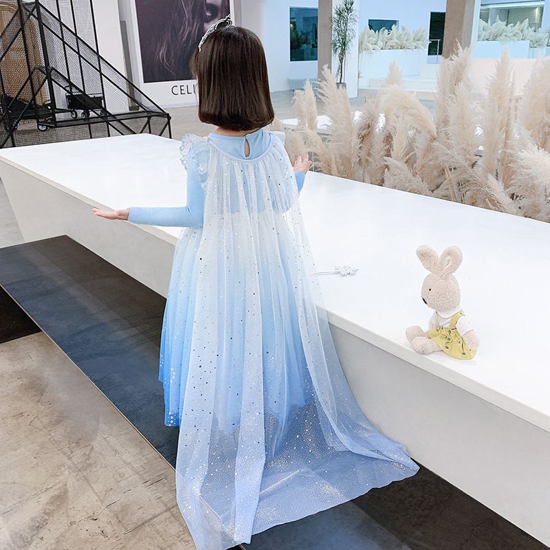 JB clothes - 冰雪公主披肩-藍色 (均碼(長度120cm))