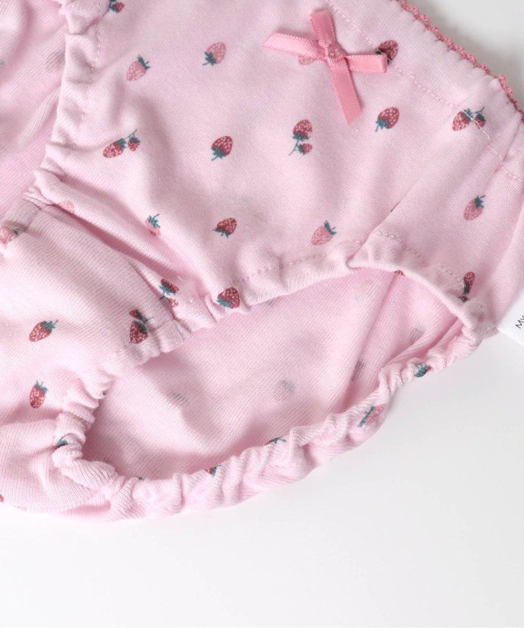 日本 apres les cours - 100%棉 舒適花苞三角內褲(女童)-草莓-象牙白