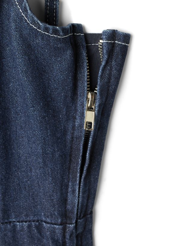 日本 GRL - 率性收腰丹寧吊帶裙(附腰帶）-靛藍