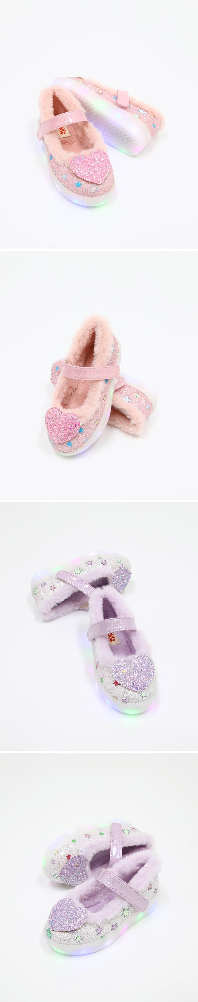 韓國 OZKIZ - (LED)星星亮片毛絨休閒鞋-紫