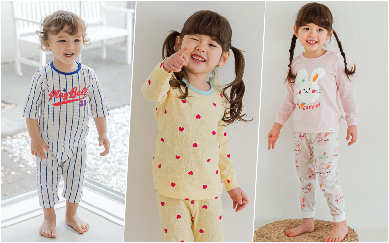 韓國 Cordi-i - 無螢光棉透氣緹花七分袖家居服-格子小狗