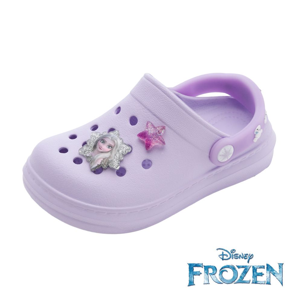 冰雪奇緣 童鞋 電燈洞洞鞋/拖鞋 FNKG51417-輕量防水穿脫方便-紫-(中童段)
