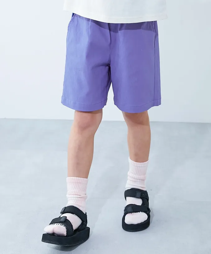 日本 devirock - 超彈力定番色休閒短褲-藍紫