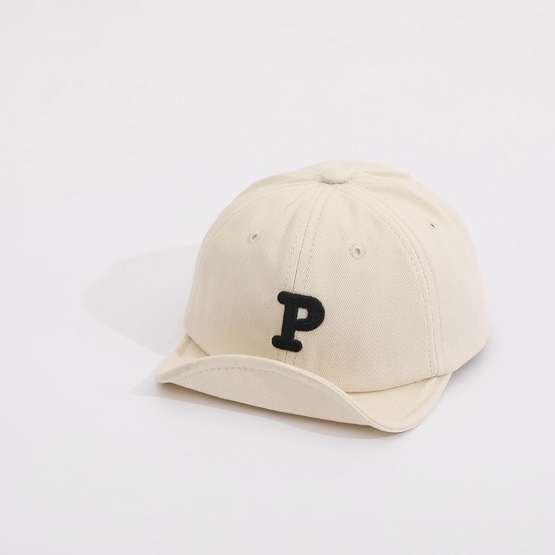 兒童防曬棒球帽/鴨舌帽-刺繡英文字P-軍綠色 (47-49CM)