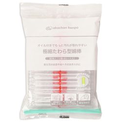 akachan honpo - 極細橢圓狀帶油棉花棒 能更輕鬆去除污垢