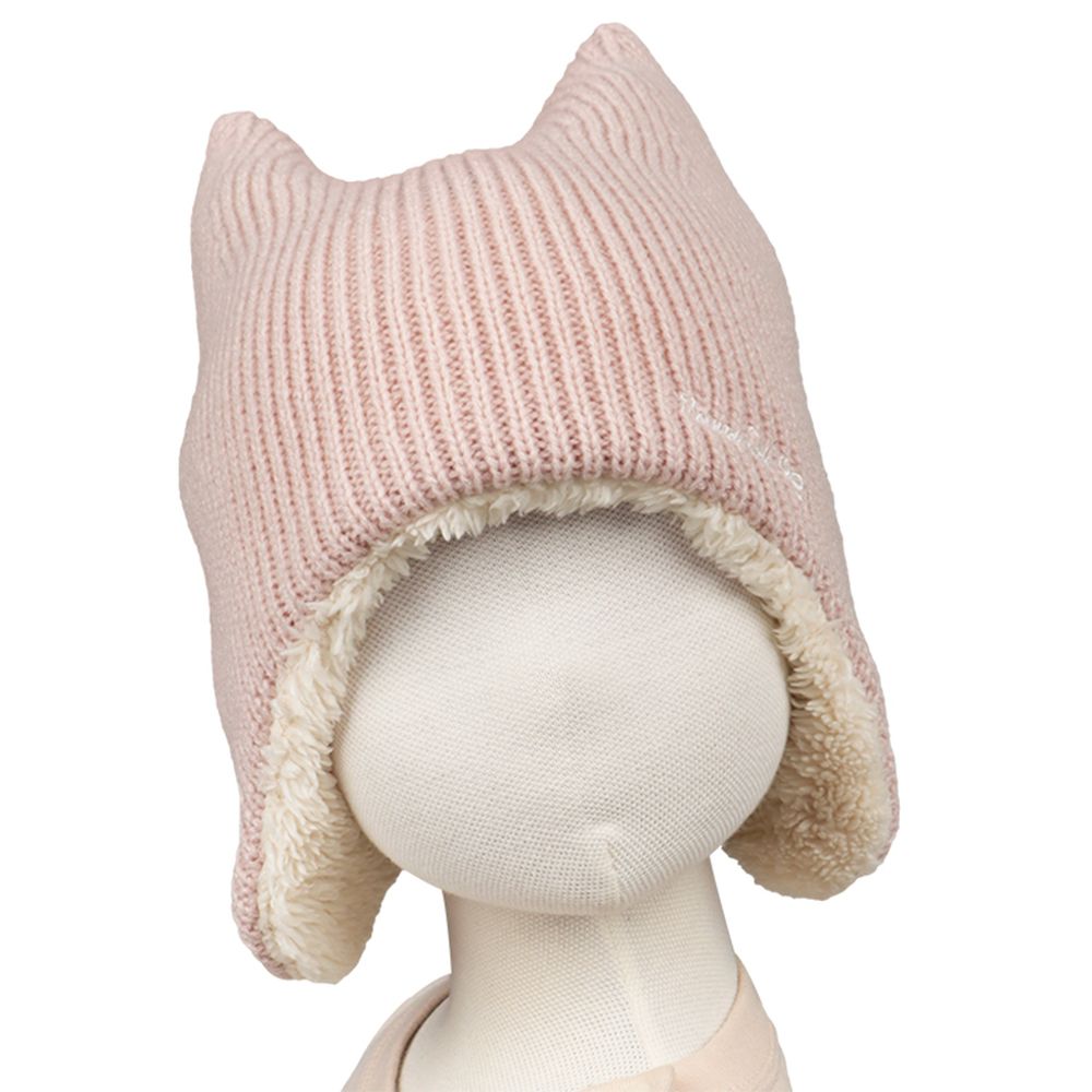 小耳朵冬帽 內裡刷毛-粉紅色