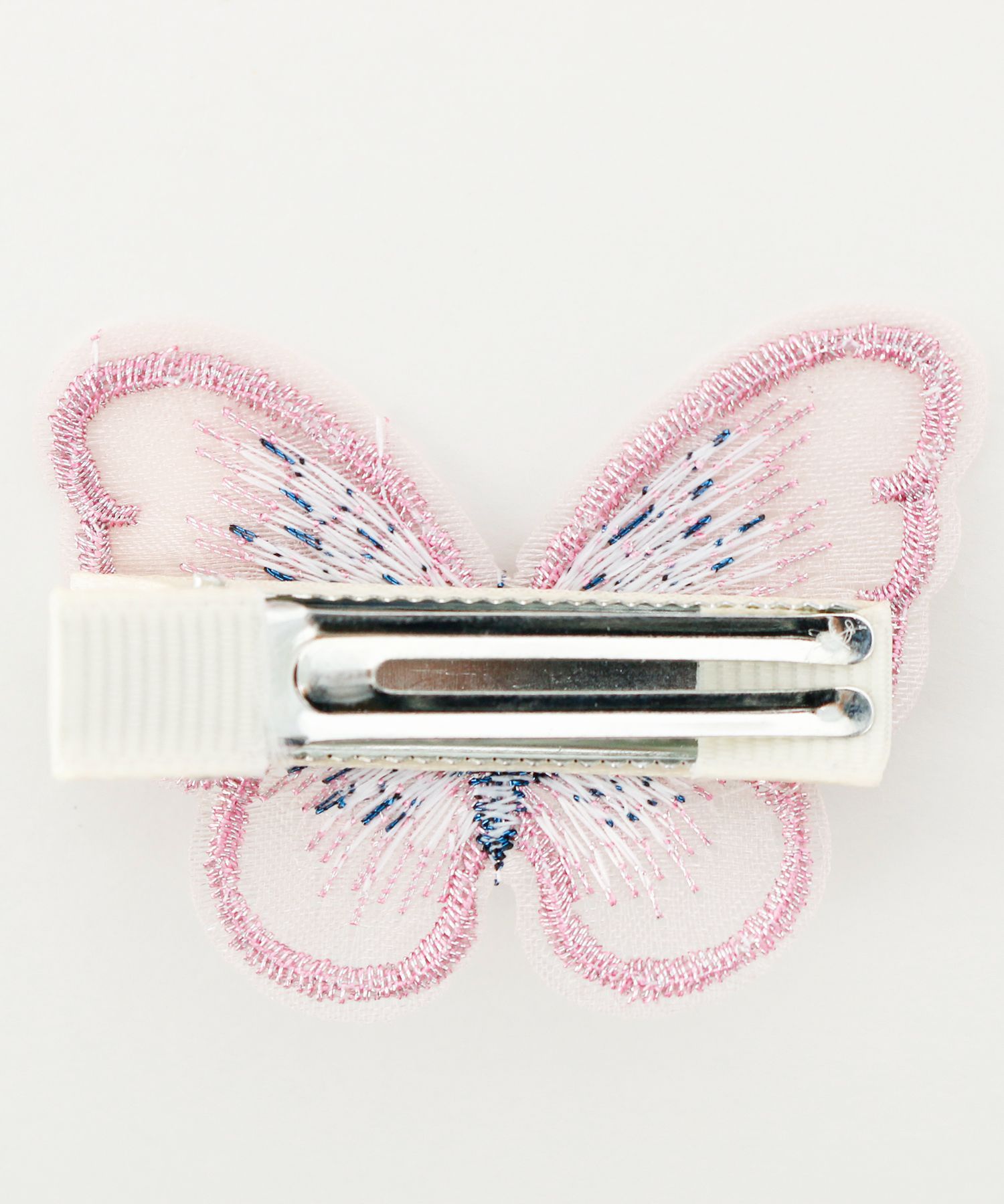 日本 Catherine Cottage - 優雅蝴蝶刺繡髮夾(同色2個一組)-粉紫