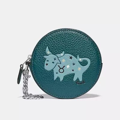 COACH - 圓形牛皮零錢包 (金牛座)