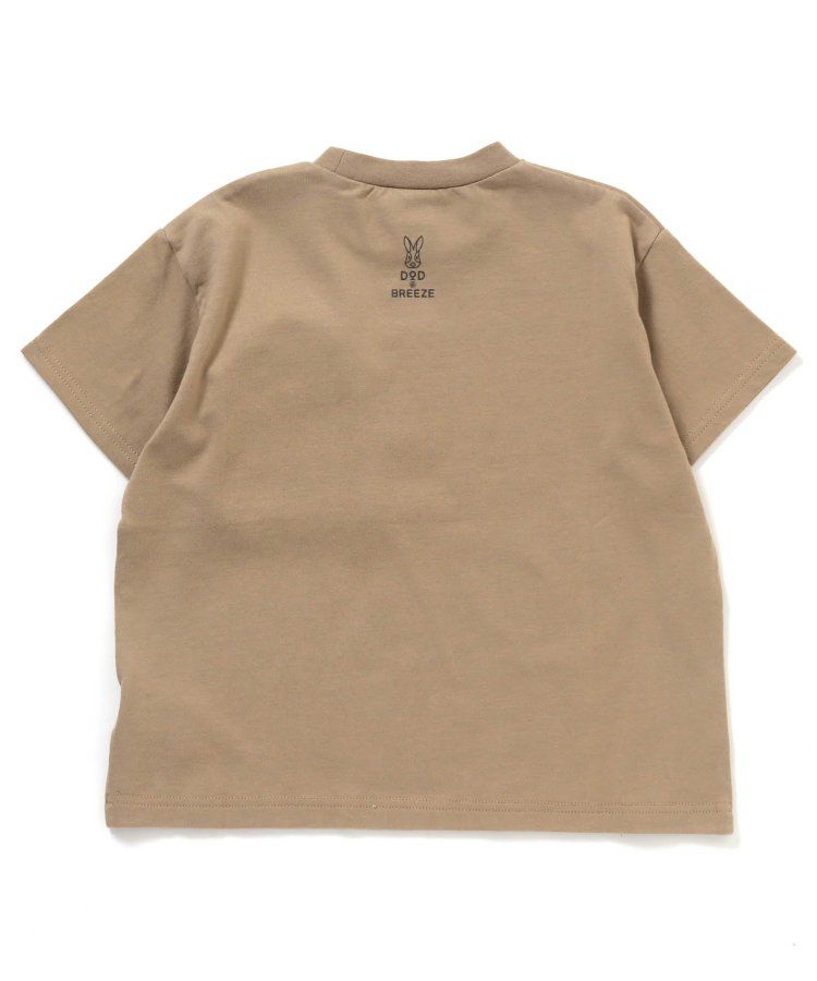 日本 BREEZE - 聯名款 夜光拉鍊大口袋短袖上衣-卡其