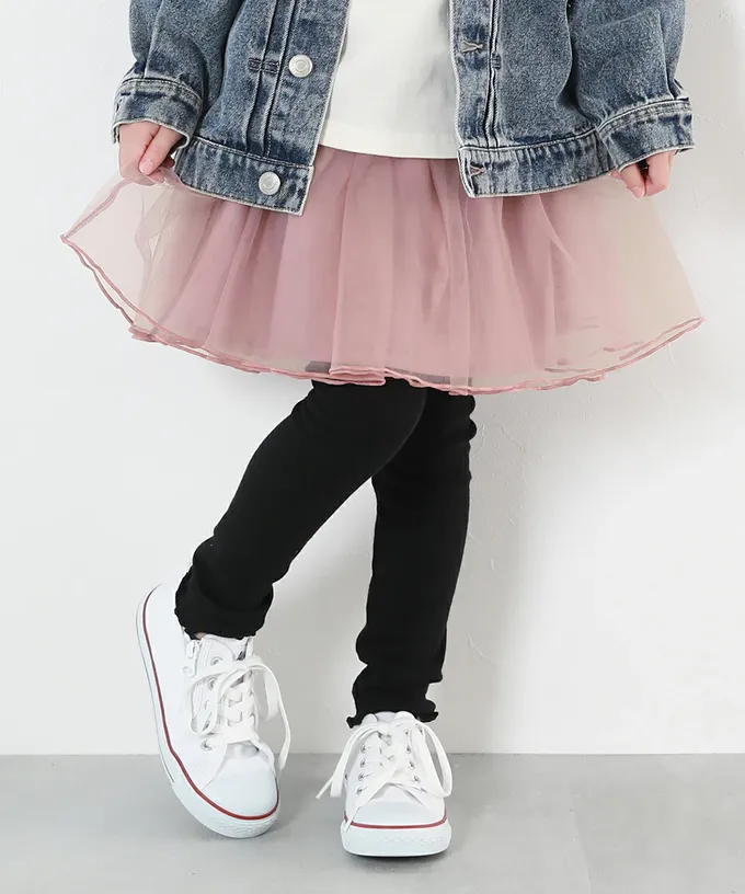 日本 devirock - 高級夢幻薄紗層次內搭褲裙-米白