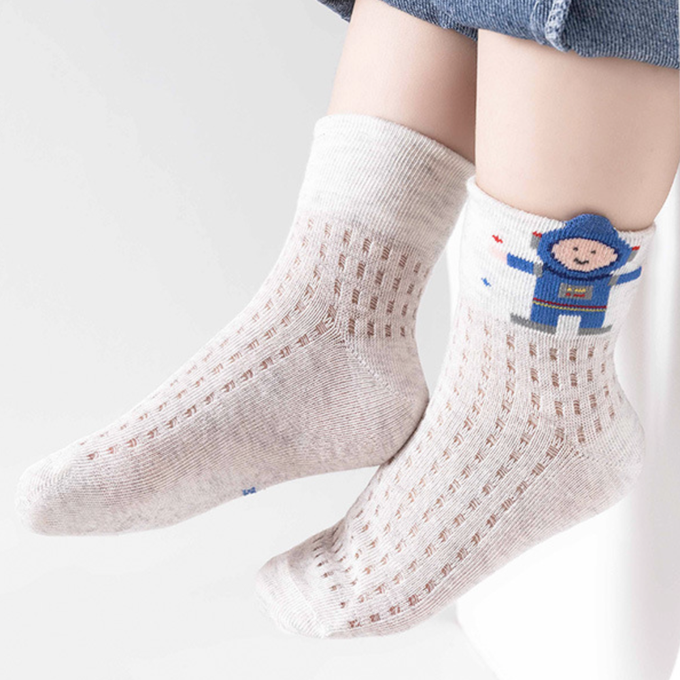 love, charlotte - 太空漫步網眼短筒棉襪-5 雙一組