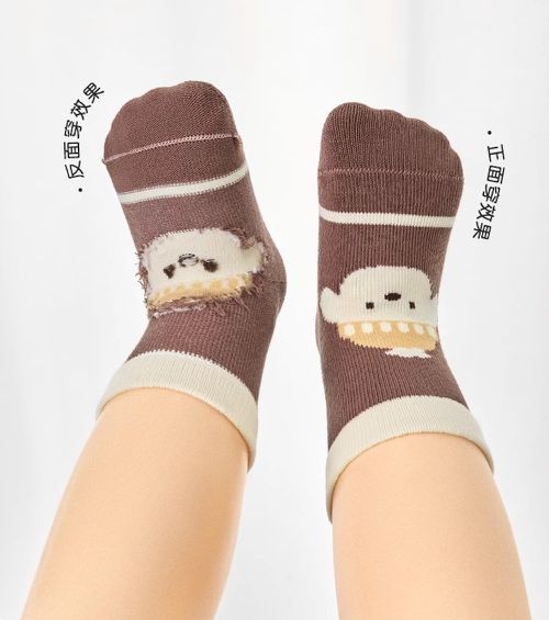 可愛小狗動物短筒純棉襪-4 雙一組