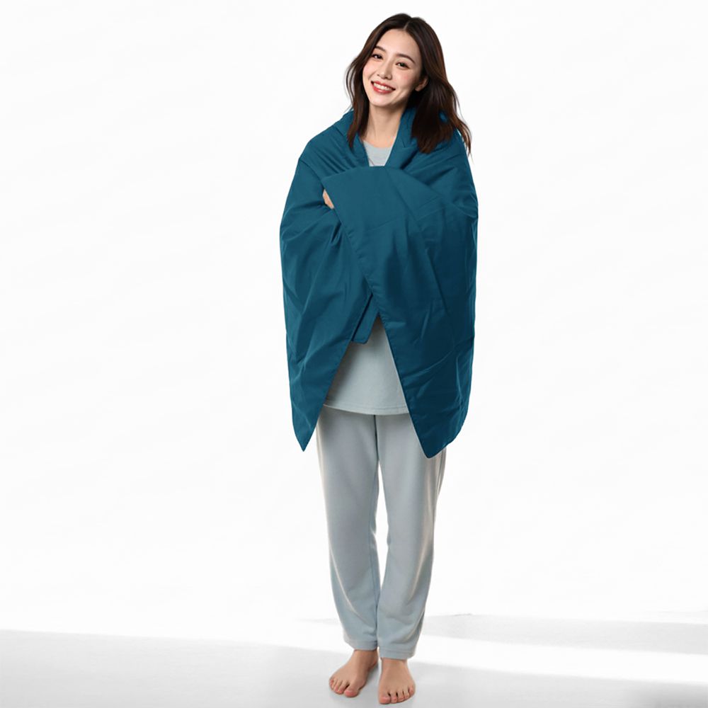 防潑水刷毛隨行暖絨毯-土耳其藍 (142cmX92cm)