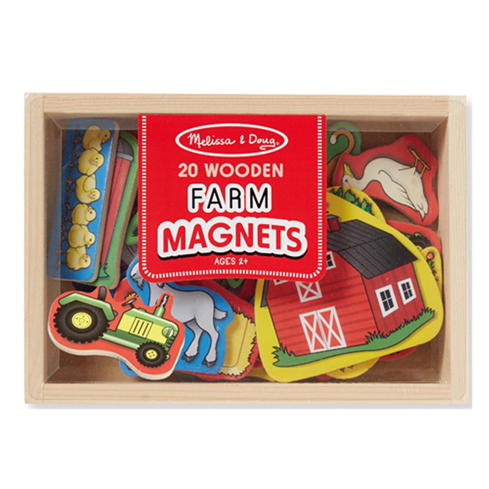 美國瑪莉莎 Melissa & Doug - MD 磁力-農場動物木質磁鐵貼