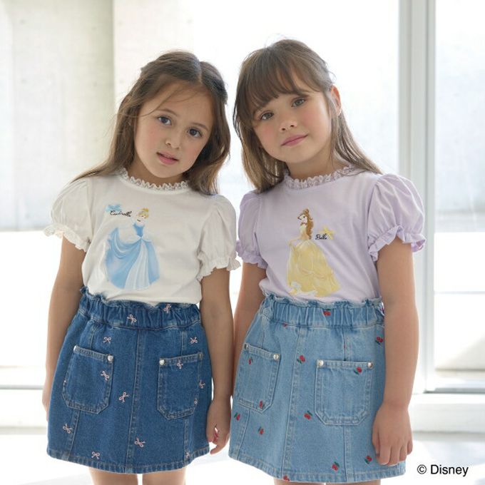 日本 Lycee mine - 蕾絲領泡泡袖公主角色上衣-卡通人物仙杜瑞拉-米白