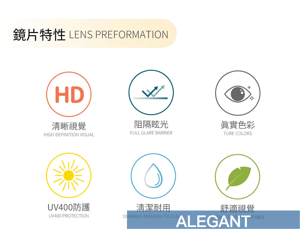 ALEGANT - 日系基本款輕量造型微透灰TR90輕量方框金屬鏡腳UV400濾藍光眼鏡