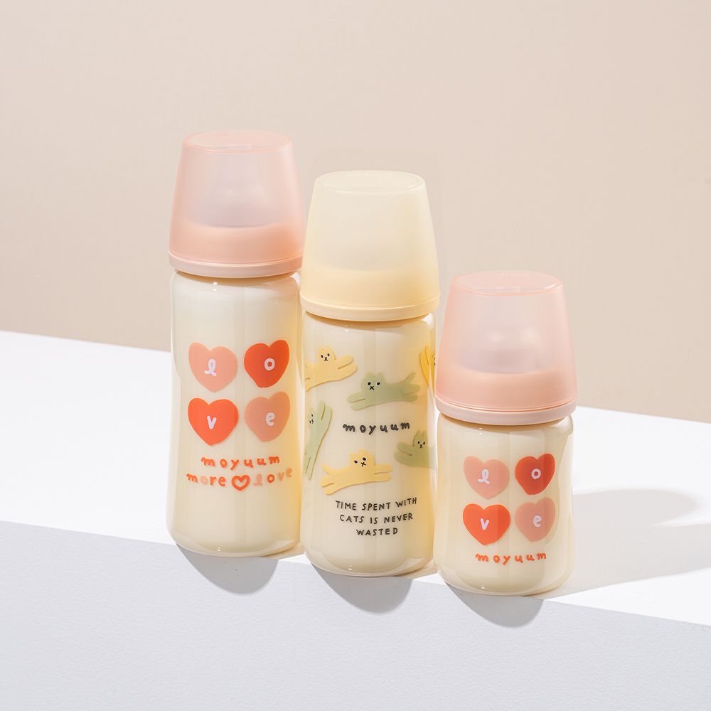 第三代PPSU寬口奶瓶 設計款-貓咪夢境(6m+)-檸檬黃-330ml