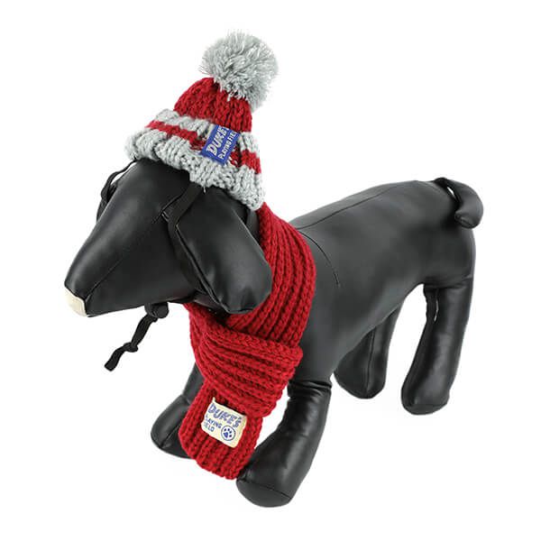 日本代購 - 麻花編織寵物圍巾/圍脖-酒紅 (S)