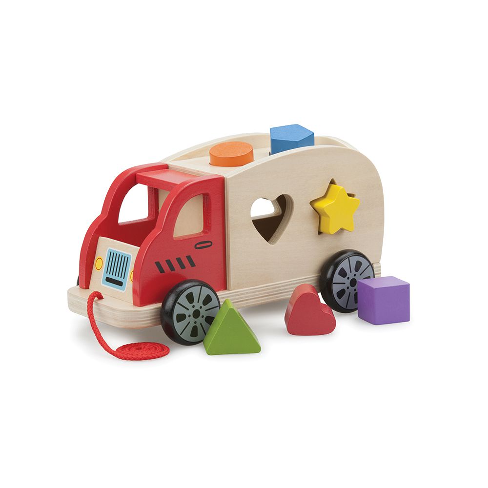 荷蘭 New Classic Toys - 寶寶木製幾何積木車