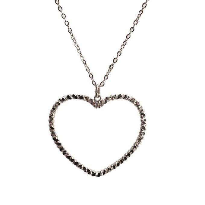 日本 Melody Accessory - 典雅心型2way長項鍊/眼鏡鍊-銀