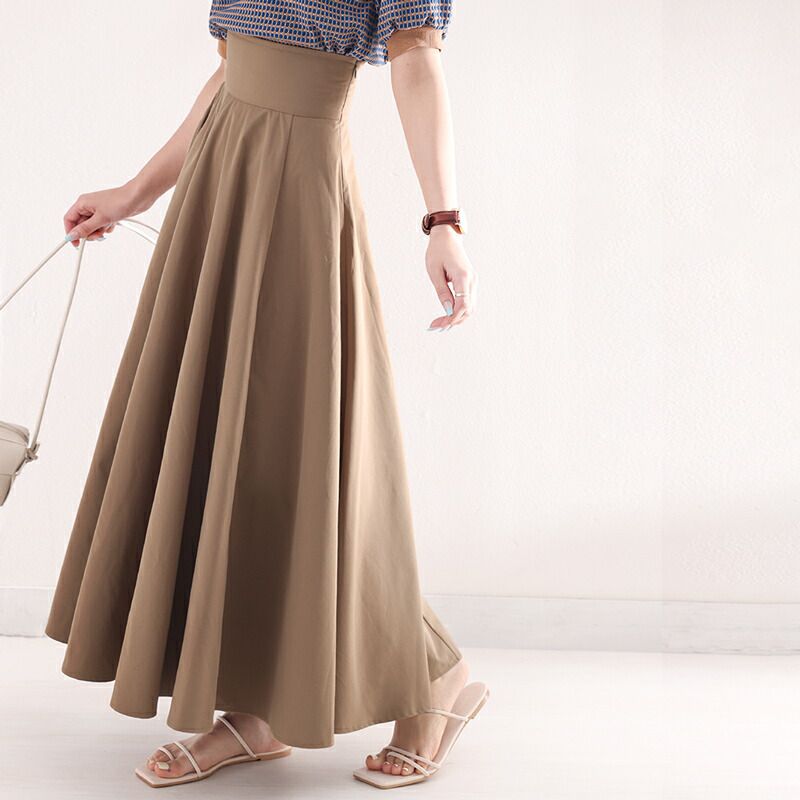 日本 Classical Elf - 百搭收腰設計修身長裙-杏