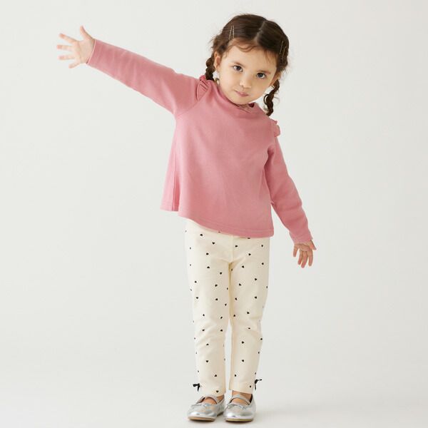 日本 petit main - 百搭女孩合身內搭褲-桃粉