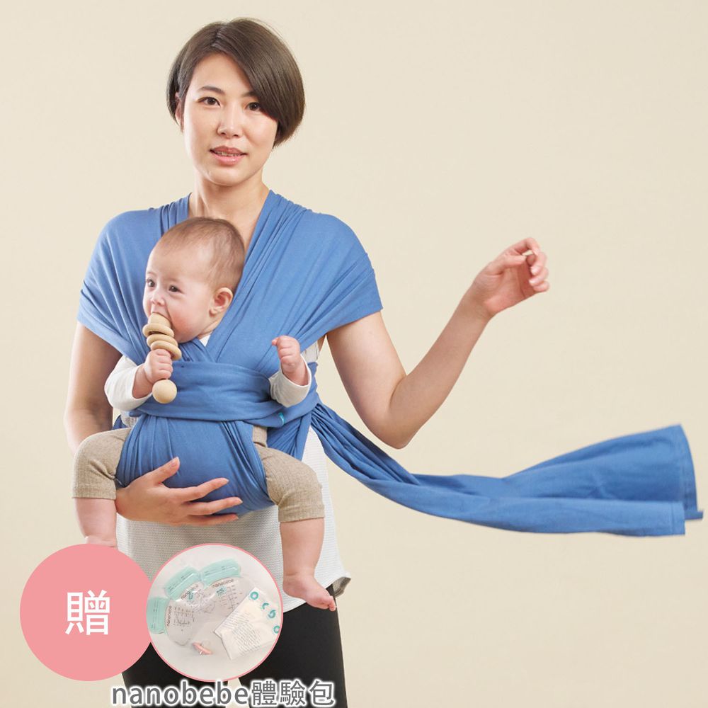 inParents - Snug 懷旅揹⼱ - 穿衣式嬰兒安撫揹巾(贈nanobebe體驗包)-加大版(適用L–XXL)-靜心藍