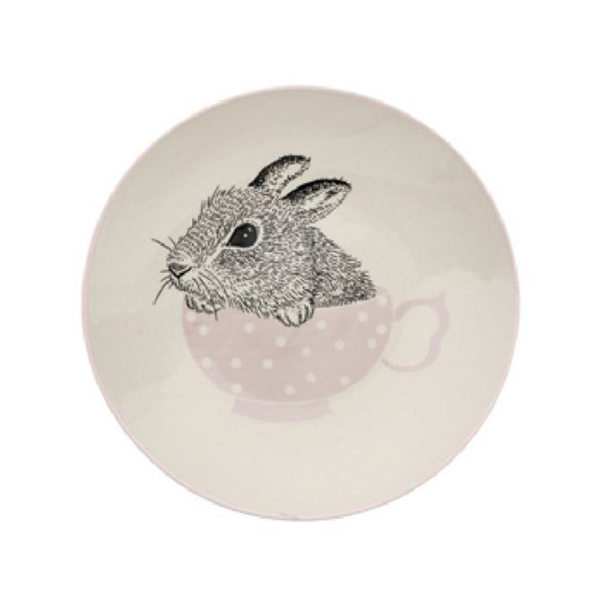 BLOOMINGVILLE - 北歐森林.兔來運轉系列-小碗二入（一藍一粉）： 直徑11.5 x 高6.5 cm  餐盤二入（一藍一粉）： 直徑 21 x 高 2 cm