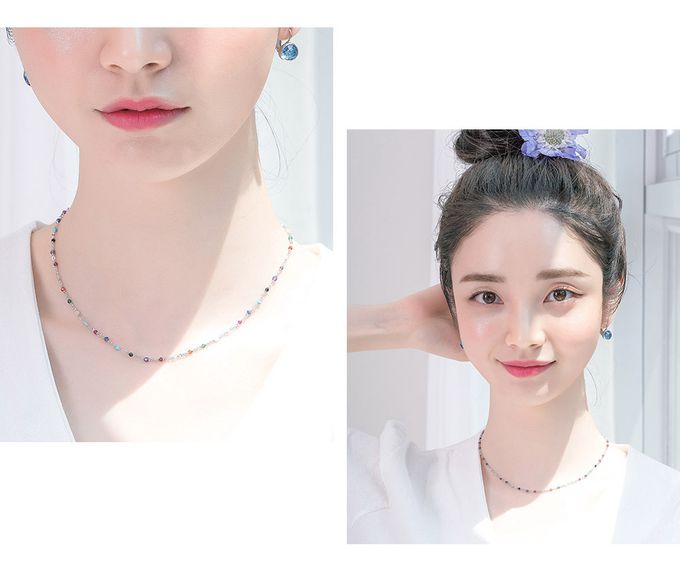 韓國 Soo&Soo - (925純銀)璀璨彩石項鏈-BLACKPINK LISA同款