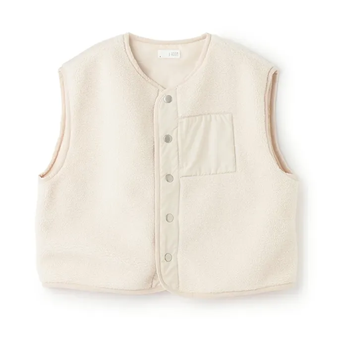 日本 b-ROOM - 可愛毛毛保暖背心-白