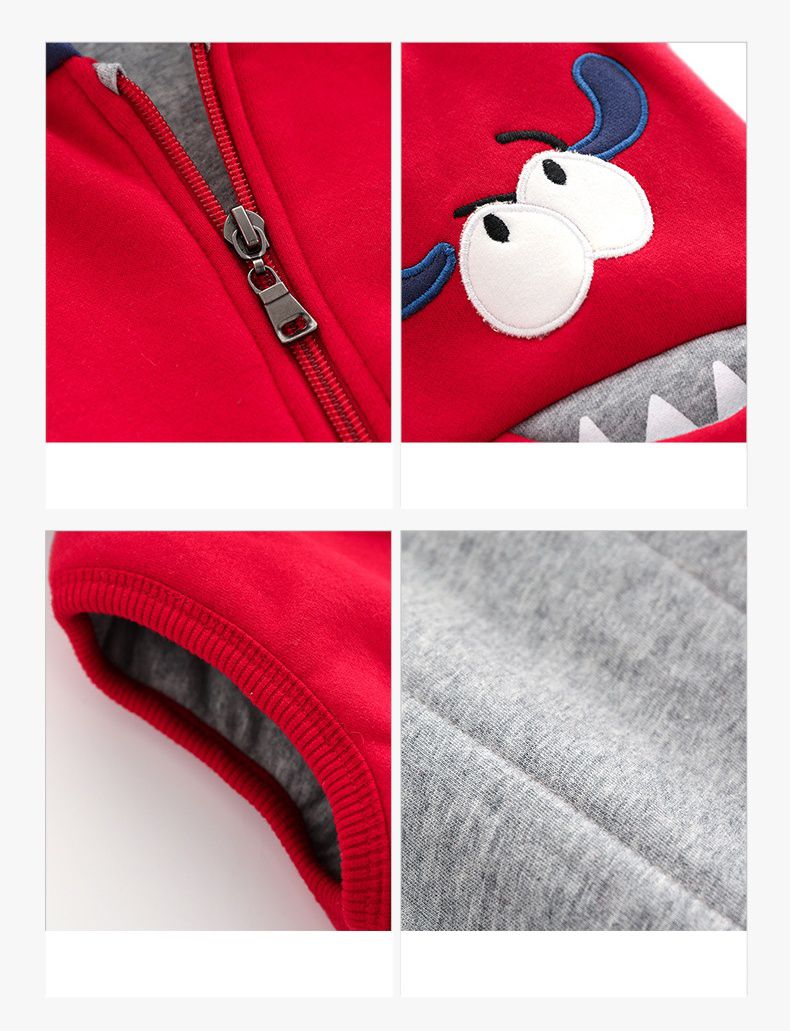 立體造型鋪棉保暖背心-調皮小妖怪-藍+黃