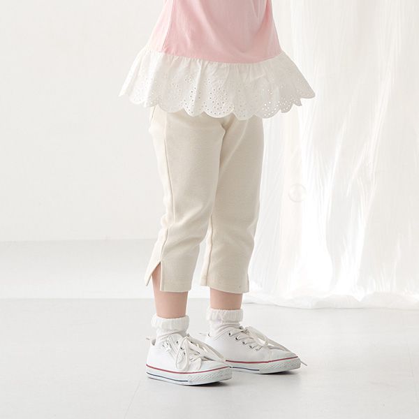 日本 Lycee mine - [官網熱銷] 腰間滾邊側開叉七分褲-格紋-卡其