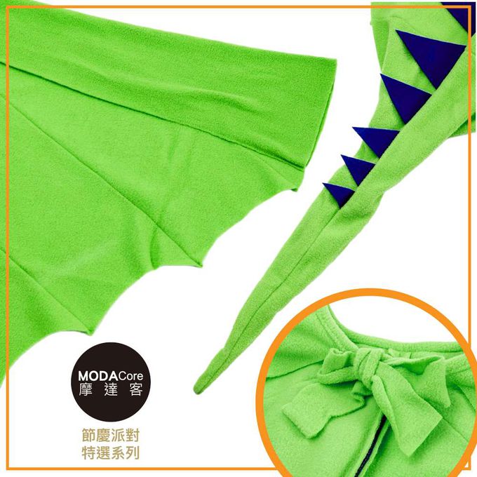MODACore 摩達客 - 摩達客★萬聖派對變裝扮★兒童綠色恐龍造型斗篷二件組(面具/斗篷)★Cosplay
