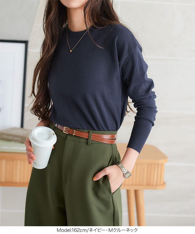 日本 Kobe Lettuce - 熱銷 可機洗柔軟針織上衣(可選領)-黑