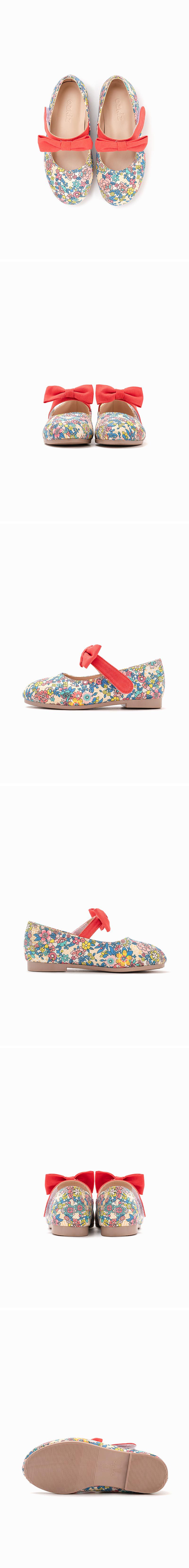 韓國 OZKIZ - 蝴蝶結繫帶彩色花園皮鞋