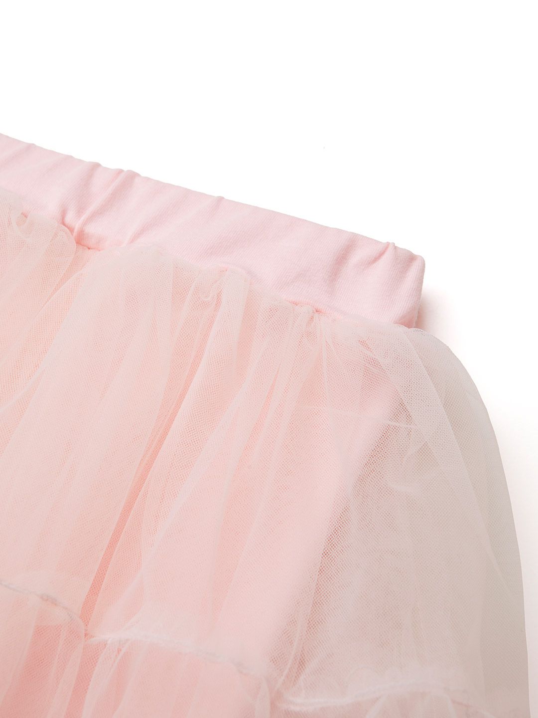 韓國 OZKIZ - 荷葉裙襬細網紗內搭褲裙-粉紅