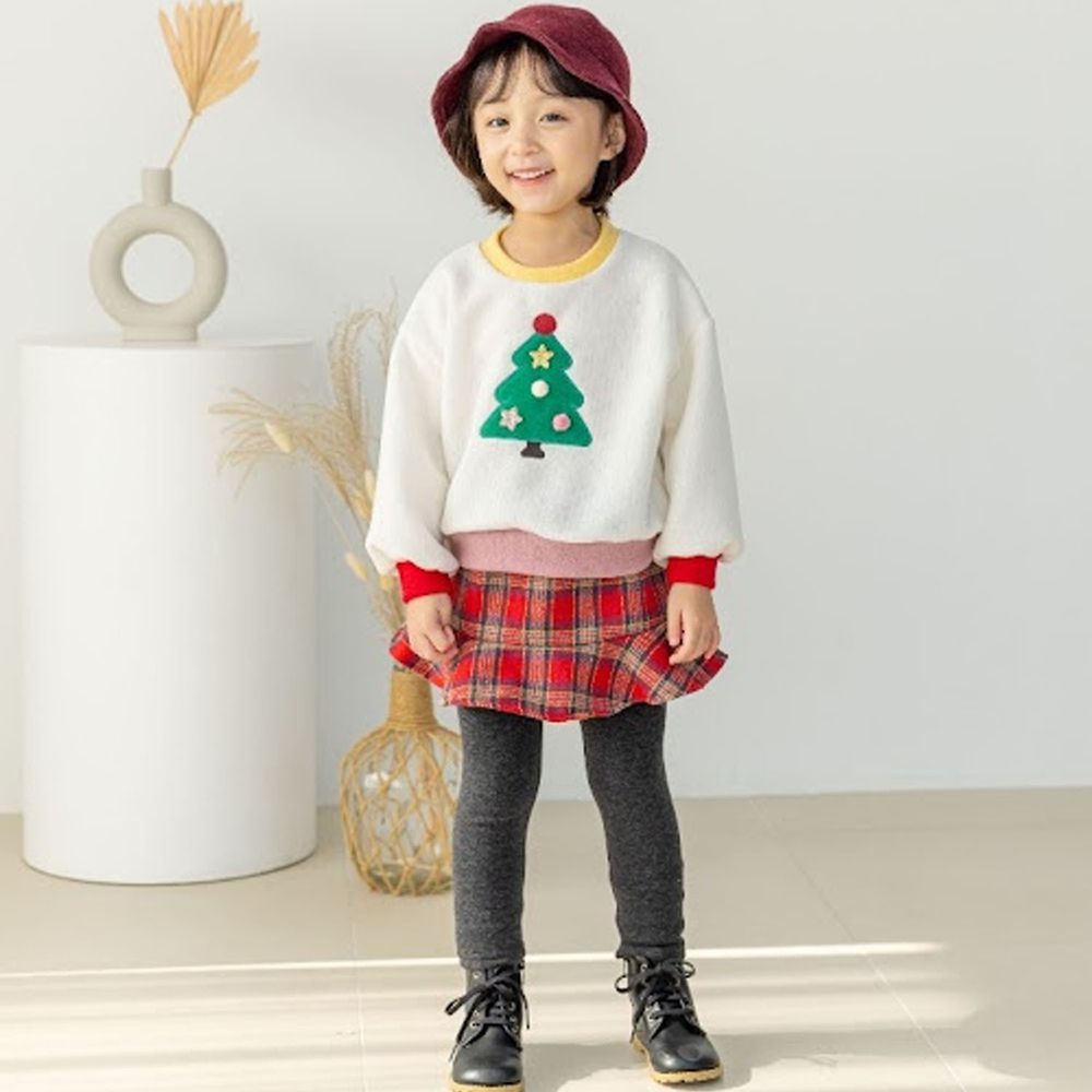 韓國 Orange Mom - (現省$81)聖誕樹褲裙套裝-白T+紅褲裙