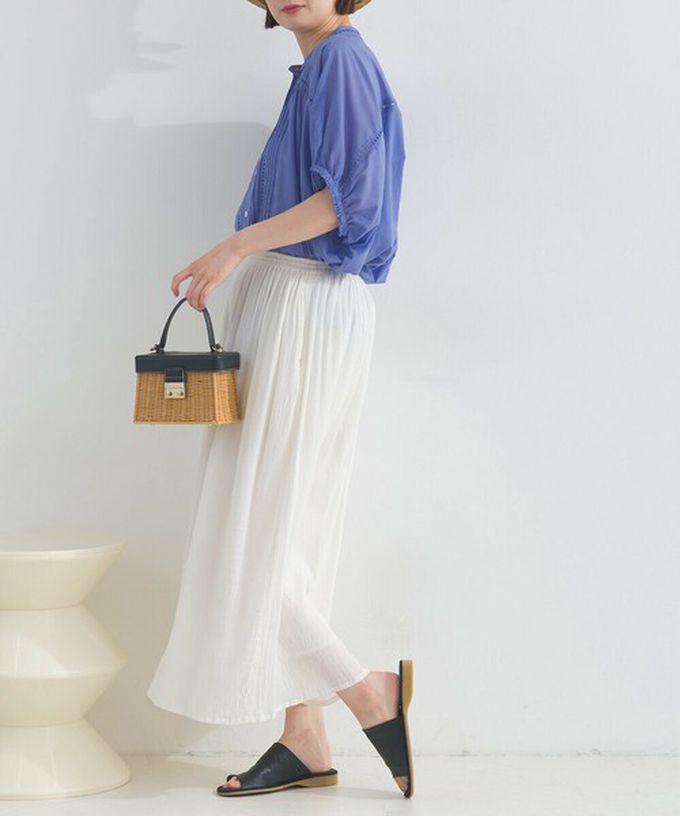 日本 Lupilien - 100%印度棉 輕盈飄逸寬褲-白