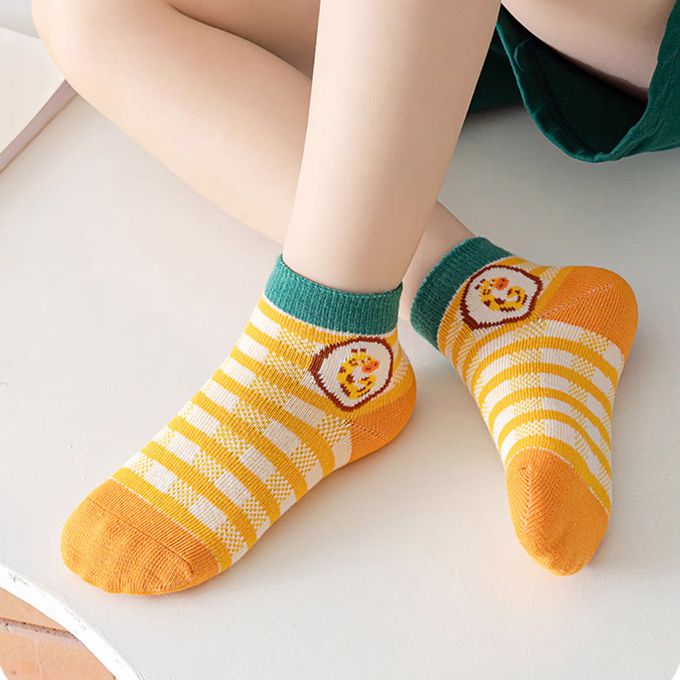 腳ㄚ子 - 幼/兒童透氣網眼襪 童襪 襪子 棉襪 兒童襪-Q萌長頸鹿