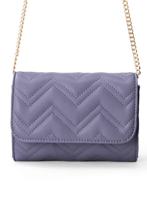 日本 GRL - 絎縫時尚金屬鏈側背小包-淺米 (F)