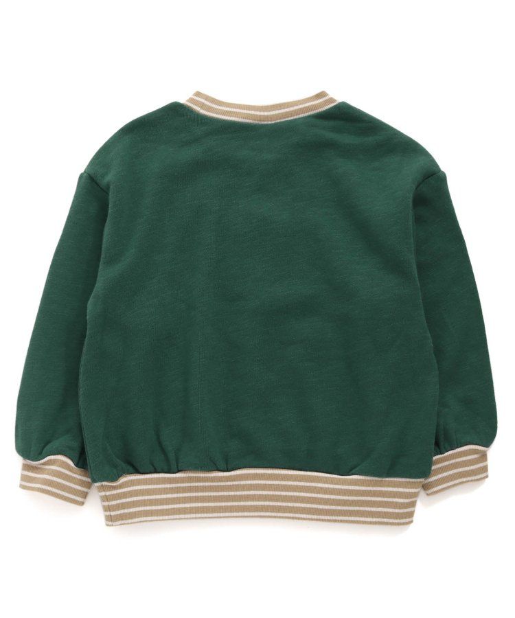 日本 apres les cours - 清爽學院風裏毛長袖運動衫-草綠