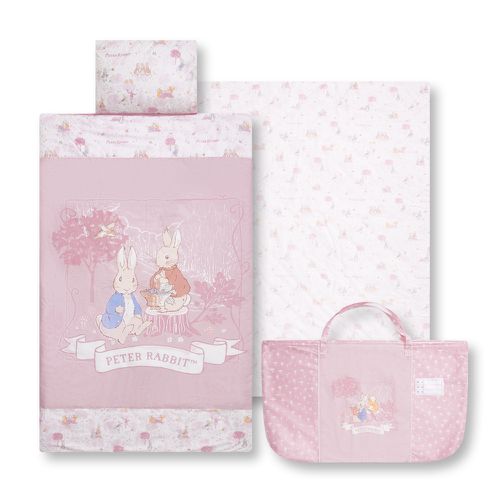 奇哥 - 悅讀比得兔兩件式睡袋/小朋友睡袋/兒童睡袋/幼兒園睡袋 (睡袋、涼被內胎、提袋)-粉色