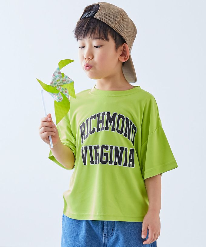 日本 devirock - 速乾網眼超舒適短袖上衣-英文logo-粉紅