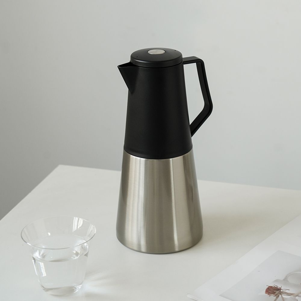 義式304不鏽鋼美型保溫壺1.2L-黑色