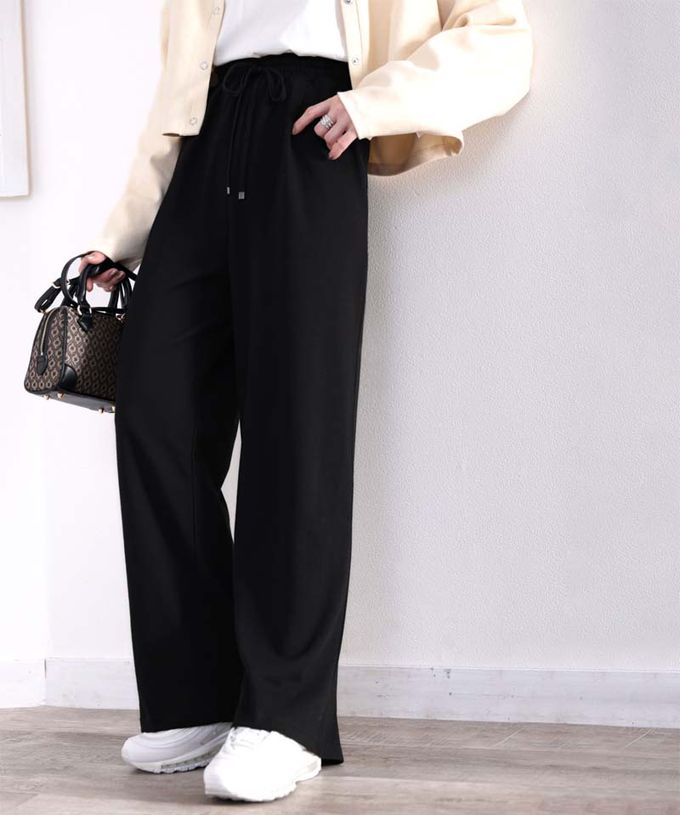 日本 Classical Elf - ＋3度 吸濕保暖裏起毛休閒長褲-黑