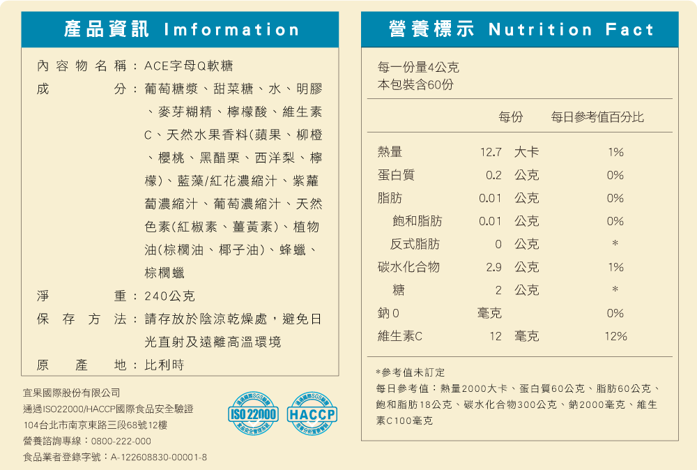 1200位醫師推薦【比利時 ACE】無添加軟糖/棒棒糖