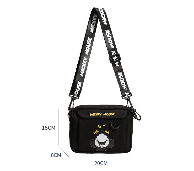 字母斜背包-卡通人物米奇-黑色