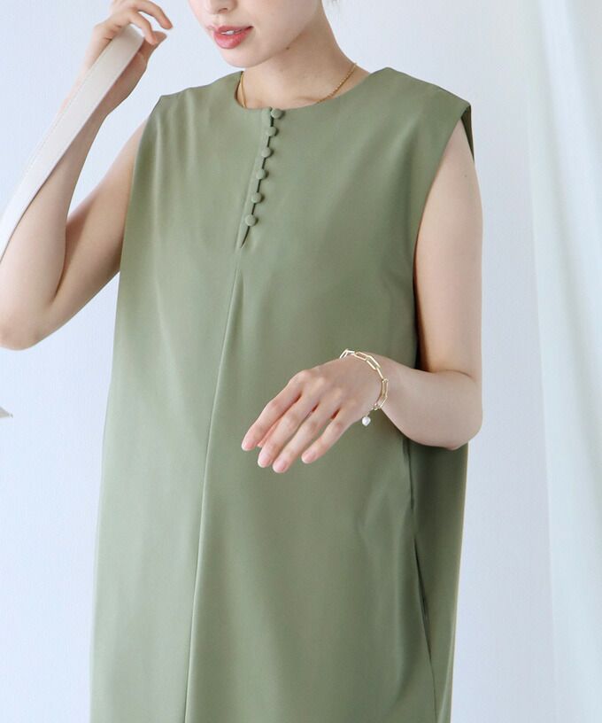 日本 BLUE EAST - 2WAY率性簡約V領連身洋裝/背心裙-黑