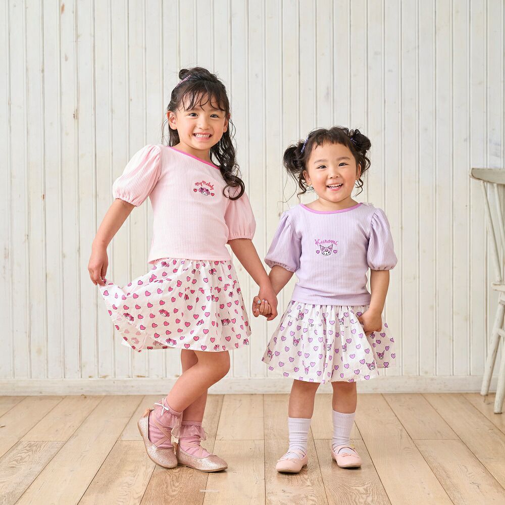 日本 ma lalumiere store - 三麗鷗聯名 甜美愛心印花褲裙-美樂蒂-粉紅