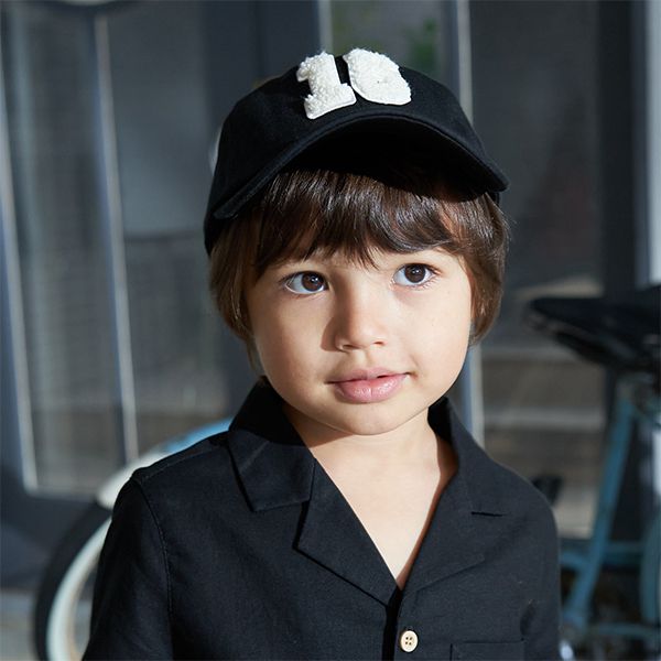 日本 b-ROOM - 立體數字刺繡棒球帽-耀眼紅 (52～54cm)